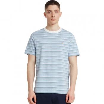 Farah Men's Arctic Blue Danny Stripe T-Shirt