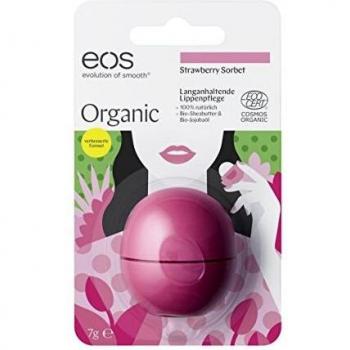 Eos Erdbeersorbet Lip Balm mit Jojobaöl – natürliche Pflege für trockene Lippen
