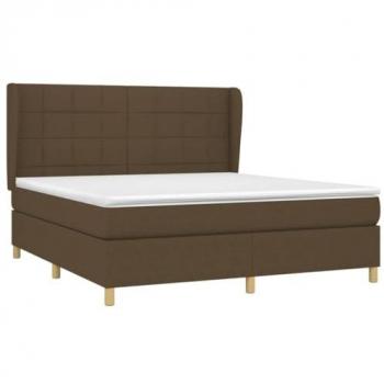 VidaXL Boxspringbett Dunkelbraun 180x200 cm mit Stoffmatratze