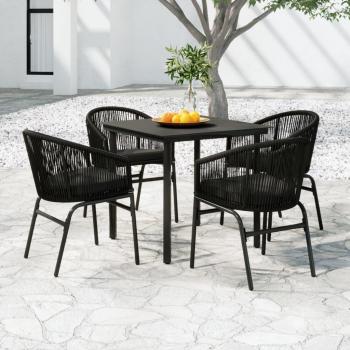 Comedor Exterior VidaXL: 5 Piezas, Negro Elegante