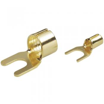 TRU COMPONENTS Capocorda a forcella 2.50 mm² Ø foro=6 mm Non isolato Oro 1 pz