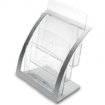 Deflecto Elegant Silver Display Stand