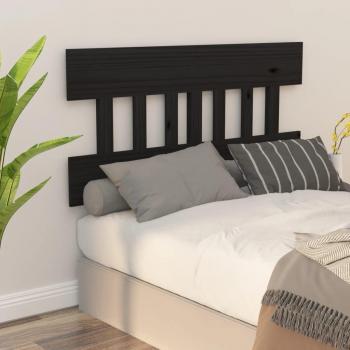 Cabecero de cama de madera maciza de pino negro 183,5x3x81 cm
