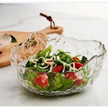 Modern Hand-Painted Salad Bowl with Hammer Eye Design