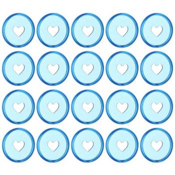 20pcs 35mm Clear Plastic Heart Binder Rings for Notebook Binding