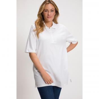 Plus Size Cotton Polo Shirt, Short Sleeve, White, Women's Regular Fit, Size 40/42
