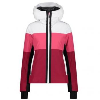 CMP Fix Hood Twill Damen Kapuzenjacke weiß/granatrot