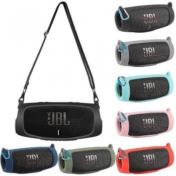 Estuche Gris de Silicona para JBL Charge 5 con Mosquetón