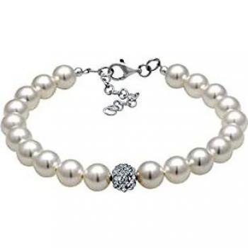 Bracciale in Argento Sterling 925 con Perle Sintetiche e Cristalli