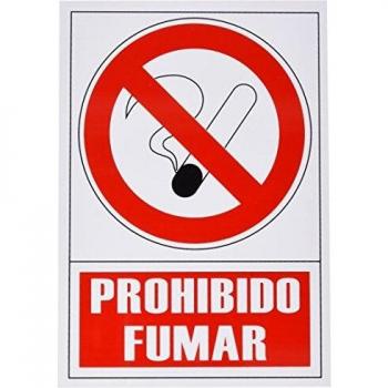 Cartello di Sicurezza No Smoking 210x297mm PVC 700 micron Bianco/Rosso