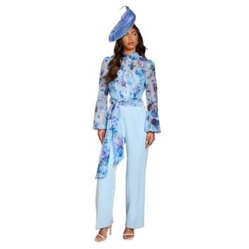 Coast Ladies’ Pale Blue Wedding Guest Jumpsuit with Pintuck Detail, Size 14