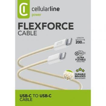 FlexForce Gelbes Datenkabel 2 m – USB‑Typ‑C zu Typ‑C (USB 3.2 Gen 1)