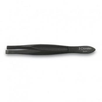Pinza depiladora recta negra 8 cm