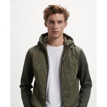 Sudadera de hombre Ecoalf verde con capucha y cremallera