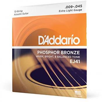 Phosphor Bronze EJ41 12-String Acoustic Guitar Strings (Extra Light) – D'Addario