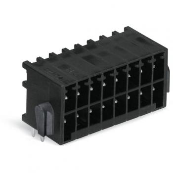 Schwarze Wago THR‑Stiftleiste 2‑Reihig, 16‑Pol, 3,50 mm Rastermaß – 25‑Einheit