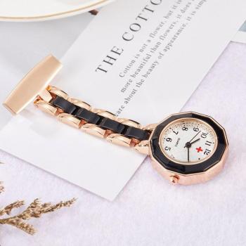 Rose Gold Nurse Pin Watch for Women