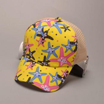 Neue Frauen Trucker Hut mit Spitze und Netzdesign, Schwarz mit Rosenblume
