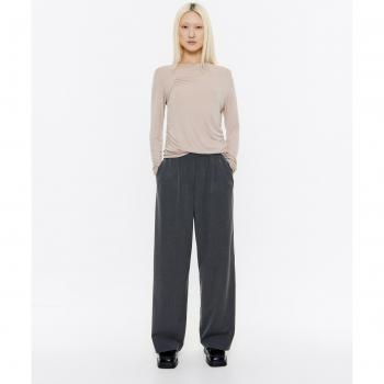 Pantalón Jogger Mujer Estilo Lana Fría con Pliegues