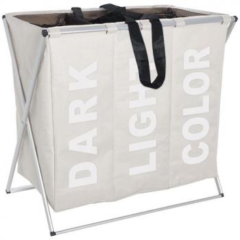Contenitore divisibile per biancheria, misura 63x57x38 cm, in poliestere e alluminio Wenko