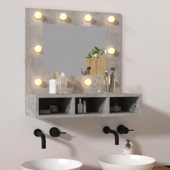 Armoire miroir LED Gris béton 60x31,5x62 cm