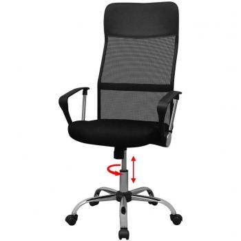Sedia da Scrivania Metà Back PU Nera 61,5×60 cm VidaXL