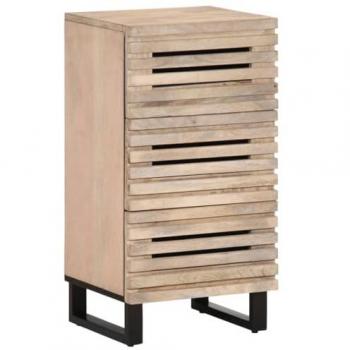 Credenza in Legno Massello di Mango con 3 Cassetti 40x34x75 cm