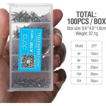 DONQL 100pcs Enhanced Interlock Snap Swivels for Fishing