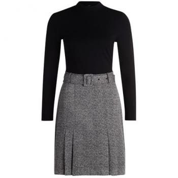 ZERO Damen Minikleid mit Patch in Schwarz-Creme