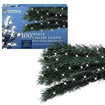 The Christmas Workshop 100 White LED Chaser Lights for Indoor/Outdoor