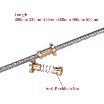 T8 8MM Lead Screw with Anti-Backlash Nut for 3D Printing