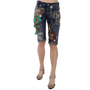 Dolce & Gabbana Blue Denim Capri Shorts