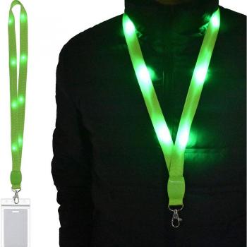 Illuminated Neck Strap with Keychain Attachment