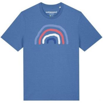 Jeder dieser Namen bezieht sich auf ein Produkt, das als unisex T-Shirt mit einem Regenbogen-Motiv von der Marke wat? Apparel oder watapparel vermarktet wird