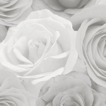 Papel Decorativo Melany Roses 10m x 53cm Gris