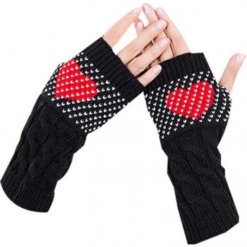 Girls' Fingerless Wool Gloves