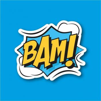 Bambú Pop Art: Pegatina Compacta 8 cm para Laptop y Teléfono