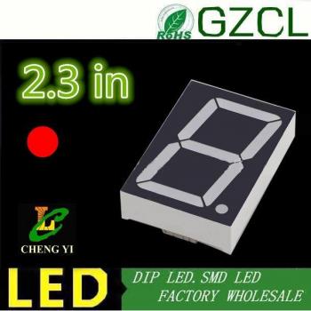 Tube 2,3 pouces rouge 7 segments cathode commune