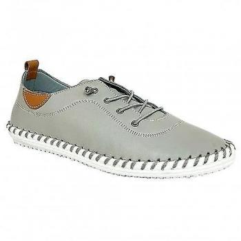 St Ives Leather Slip-On Plimsolls