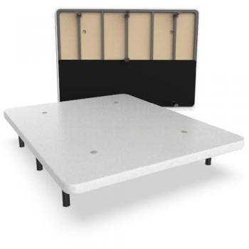 Naluí Base Tapizada en Acero – 5 Barras Transversales, Blanco, 135×190 cm