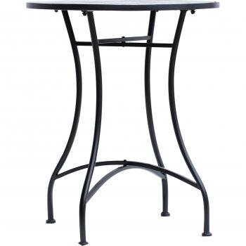 Bistro Mosaic Garden Table – 60 cm Ceramic Top, Blue & White Design (Outsunny)