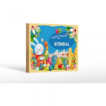 Wanddeko Ostern Holzschild 18x12 cm STENDAL