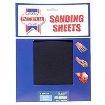 Faithfull Alox Cloth Sheets 230 x 280mm Assorted (3) FAIAECSP3A