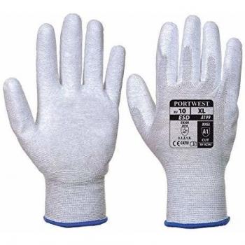 Portwest Anti‑Static PU Palm Glove Pack, Grey XL – 12 Units