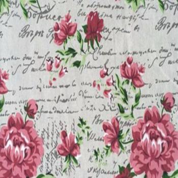 Tela de patchwork vintage con estampado de flores y letras, 50x150cm