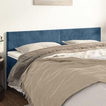 Kopfteil Set 2 Stk. Dunkelblau Samt 90x5x78/88 cm vidaXL