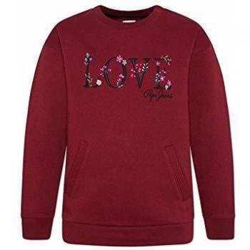 Sudadera Pepe Jeans Bordado Granate Niña