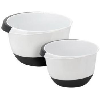 Duo di Scodelle da Cucina 1,5 l Nero/Bianco con Fondo Antiscivolo