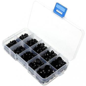 Pack de 760 yeux en plastique noir pour créations artisanales
