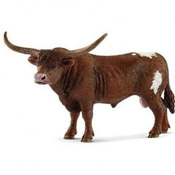 Taureau du Texas Longhorn en jouet avec une figurine Schleich de la collection Farm World